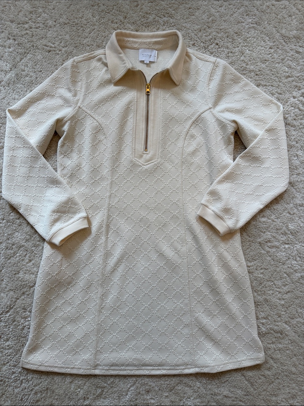 Women’s Sundays Elliot Cream Zip-Front Collared Dress - Picture 3 of 4